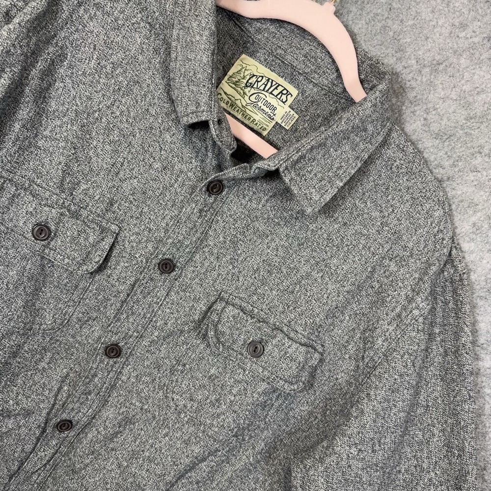 Grayers Heavyweight Shirt Jacket Sz XXL Heathered Gray Pocket Cold Weather Rated
